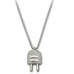 Swarovski Electrical Energy Plug Necklace Crystal Silver - Electricity Gift